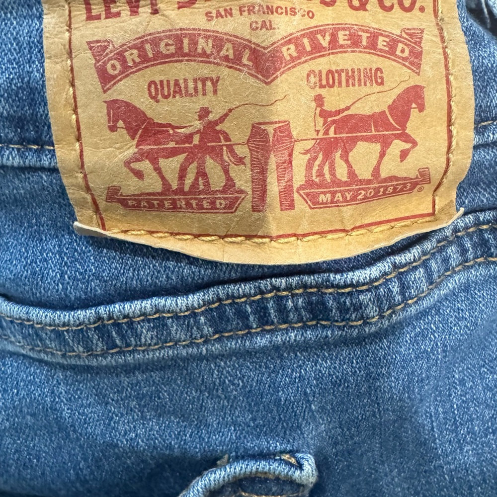 2/$20 Women’s Levi's Blue Distressed Boyfriend Copain Jeans size 34 - Picture 6 of 7